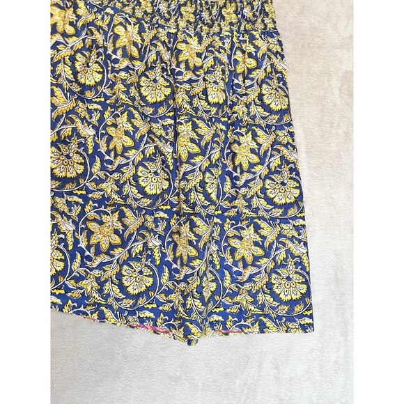 Sundance Skirt Women's Blue Pink Floral Reversible Mini Smocked Boho Medium - Picture 3 of 9